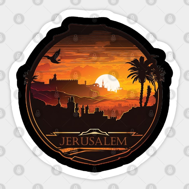 Old city of Jerusalem Sticker by Gold Turtle Lina